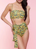 Image of Suspender style swimsuit W/ head scarf.