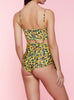 Image of Suspender style swimsuit W/ head scarf.