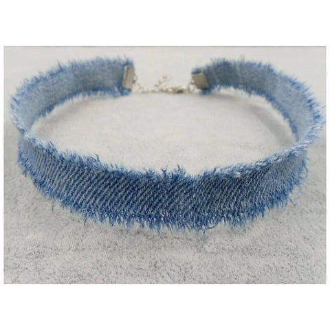 Light Blue Jean Choker