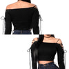 Image of Tied sleeves crop top