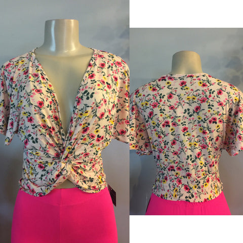 Floral Twist Front Top