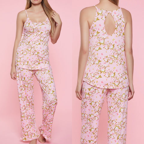 Pink floral PJ Set