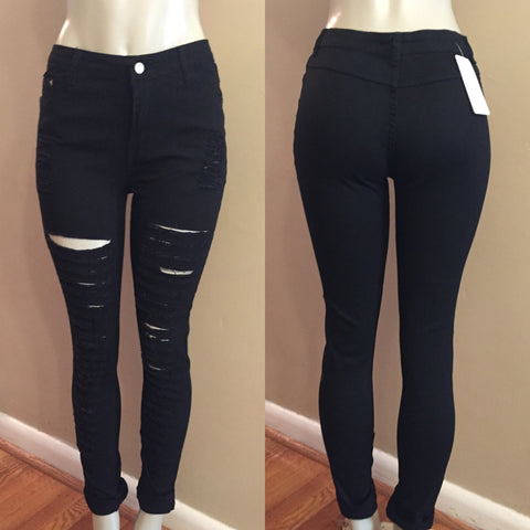 Mid Rise Distressed Jeans