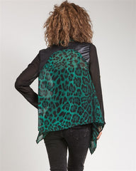 Green Leopard Sheer Cardigan