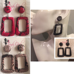 Snakeskin post earrings