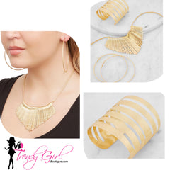 Golden fringe 3 piece set