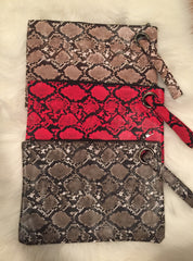 Large Snakeskin Clutch