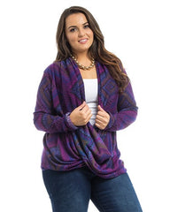 Purple Cardigan Top (Plus Size)