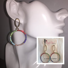 Rainbow post earrings