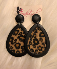 Leopard post earrings