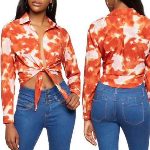 Orange swirl top