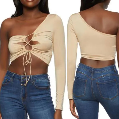 Cold shoulder crop top